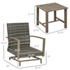 Patio Bistro Set, Porch Furniture with Soft Cushions and Rocking Function for Yard, Lawn, Porch, Dark Gray