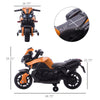 6V Electric Motorcycle for Kids, Dirt Bike, Battery-Powered Ride-On Toy Off-Road Street Bike with Pedal, Headlights, and Training Wheels, Orange