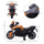 6V Electric Motorcycle for Kids, Dirt Bike, Battery-Powered Ride-On Toy Off-Road Street Bike with Pedal, Headlights, and Training Wheels, Orange