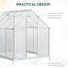 8' x 6' Aluminum Greenhouse Polycarbonate Walk-in Garden Greenhouse Kit with Adjustable Roof Vent, Rain Gutter and Sliding Door for Winter