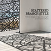 6.5FT Metal Outdoor Privacy Panels, Outdoor Room Divider with Stand and Ground Stakes, for Garden,  Messy Branch Style