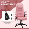 Heated Massage Office Chair, Heated Reclining Desk Chair with 6 Vibration Points, Armrest and Remote, Pink