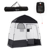 Pop Up Shower Tent w/ Two Rooms, Shower Bag, Floor and Carrying Bag, Portable Privacy Shelter, Instant Changing Room for 2 Person, Black