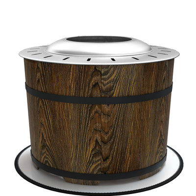 Smokeless Fire Pit, Portable Camping Bonfire Stove with Mat for Backyard Patio Picnic, Magnesium Oxide, Brown