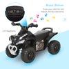 No Power Kids Ride On Push Car, 4 Wheels Foot-to-Floor Sliding Walking ATV Toy with Music and Light for 18-36 Months, Black