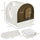 Cat Litter Box with Lid, Covered Litter Box for Indoor Cats with Tray, Scoop, Filter, 17" x 17" x 18.5", White