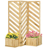 Freestanding Outdoor Privacy Screen with 4 Self-Draining Planters, 3 Hinged Privacy Panels and for Hot Tub, Pool, Patio, Backyard