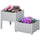 2-Piece Raised Garden Bed with Legs, Self-Watering Planter Box Raised Bed to Grow Flowers, Herbs & Vegetables, Gray