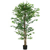6ft Artificial Tree, Indoor Outdoor Fake Ficus with Pot, for Home Office Living Room Decor