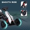 Kids Pedal Go Kart Outdoor Ride on Toy with Adjustable Seat, Swing Axle, Handbrake, 4 Wheels for Boys and Girls Aged 3-8 Years Old, White