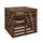 2-in-1 Outdoor Umbrella Base Storage Box Wooden Patio Coffee Table, Brown