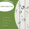 Aluminum Frame Round Patio Table with Umbrella Hole, Outdoor Dining Table for 4 People, White