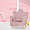 Kids Sofa, Single Lounger Armchair for Children with Strong Frame, Cute Pink Crown Throne for Relaxing, Watching TV, Studying