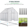 8' x 6' Aluminum Greenhouse Polycarbonate Walk-in Garden Greenhouse Kit with Adjustable Roof Vent, Rain Gutter and Sliding Door for Winter