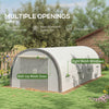 Walk-in Tunnel Greenhouse with Upgraded Structure, Mesh Door and Windows, Warm Tent Plant House, White