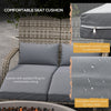 Wicker Adirondack Chair for 2 w/ Cushions & Footrests, PE Rattan Chair, Patio Chair for Porch, Backyard, Garden w/ High-back & Armrests, Gray