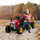12V Ride on Tractor with Trailer, Kids Battery Powered Electric Tractor with Remote Control, 2 Motors, Music Sound, Horn & LED Lights, Red