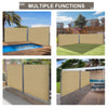 Patio Retractable Double Side Awning, Folding Privacy Screen Fence, Garden Outdoor Sun Shade Wind Screen, Indoor Room Divider, Beige