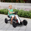 Kids Pedal Go Kart Outdoor Ride on Toy with Adjustable Seat, Swing Axle, Handbrake, 4 Wheels for Boys and Girls Aged 3-8 Years Old, White
