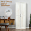 63" 2-Door Kitchen Pantry Storage Cabinet with 5-tier Shelving and 2 Adjustable Shelves for Dining Room, Antique White