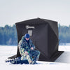 2 Person Ice Fishing Tent, Waterproof Oxford Fabric Portable Ice Fishing Shelter with Bag for Outdoor Fishing, Black