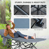 Heavy Duty 2 Person Camping Cot with Mattress for Adults With Portable Carrying Bag, Outdoor Folding Lightweight Sleeping Bed, Grey