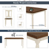 6-Piece Retro Dining Table Set with Rectangle Table, Fabric Chairs, and Bench, Easy to Assemble, Natural Cherry