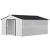 Garden Metal Shed, Storage Shed Utility Storage with Double Locking Doors for Bike, Yard Tools, White