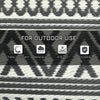 Reversible Outdoor Rug Carpet RV Camping Rugs with Carry Bag, 9' x 18', Gray & Cream White Boho
