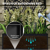 Metal Outdoor Privacy Screen with Raised Garden Bed, Privacy Panel and Planter Box, Wall-Mounted or Freestanding, Black