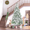 9' Tall Unlit Snow Flocked Pine Artificial Christmas Tree with Realistic Branches, Green
