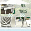 Set of 2 Patio Folding Chairs, Classic Outdoor Camping Chairs, Portable Lawn Chairs w/ Armrests, Green