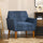 Traditional Accent Chair, Button Tufted Armchair with Wood Legs for Living Room, Bedroom, Blue