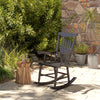 Porch Rocker Chair, 350 lbs. Wooden Outdoor Rocking Chair with High Back for Garden, Patio, Balcony, Black