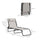 2 Pieces of 4-Position Reclining Beach Chair Chaise Lounge Folding Chair - Cream White