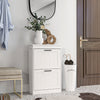 Shoe Cabinet with 2 Flip Drawers, Freestanding Shoe Cabinet Organizer for 10 Pairs, Narrow Shoe Organizer for Entryway, Hallway, White