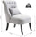 Small Tufted Button Accent Chair, Mid-Back Armchair with Upholstered Fabric, Solid Wood Legs, and Support Pillow, Gray