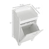 31" Tilt Out Laundry Hamper, Modern Country Freestanding Sorter Clothes Hamper, Small Bathroom Vanity Storage Cabinet Organizer, White
