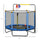 Kids Trampoline with Net, Basketball Hoop, Horizontal Bar Indoor, Blue