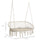 Hanging Hammock Chair Cotton Rope Porch Swing with Metal Frame and Cushion, Large Macrame Seat for Patio, Garden, Cream White