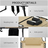 Folding Chaise Tanning Lounge Chair w/ 5-level Reclining Back, Reading Hole, Side Pocket, Headrest, Beige