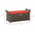 27 Gallon Patio Wicker Storage Bench, Outdoor PE Rattan Furniture, 2-In-1 Large Capacity Footstool Rectangle Basket Box, Red
