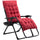 Padded Zero Gravity Chair, Folding Recliner Chair with Cup Holder Cushion, Red