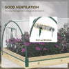 4' x 3' x 2' Raised Garden Bed with Greenhouse, Wooden Planter Box with PVC Plant Cover, Roll Up Windows, Use for Vegetables, Flowers