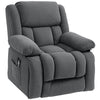 Overstuffed Power Lift Recliner Chair with Vibration Massage and Heat, Side Pockets, Pocket Spring for Comfort-Seeking Adults – Gray