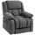 Overstuffed Power Lift Recliner Chair with Vibration Massage and Heat, Side Pockets, Pocket Spring for Comfort-Seeking Adults – Gray