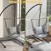 Hammock Chair Stand, C-Shape Hanging Heavy Duty Metal Frame Hammock Stand for Hanging Hammock Porch Swing Chair, Indoor & Outdoor Use, Black