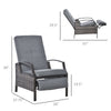 Rattan Adjustable Recliner Chair with Hand-Woven All-Weather Wicker for Patio, Outdoor, Garden, Poolside, Grey