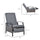 Rattan Adjustable Recliner Chair with Hand-Woven All-Weather Wicker for Patio, Outdoor, Garden, Poolside, Grey