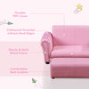 Kids Sofa Set with Footstool for Toddlers and Babies, Pink
